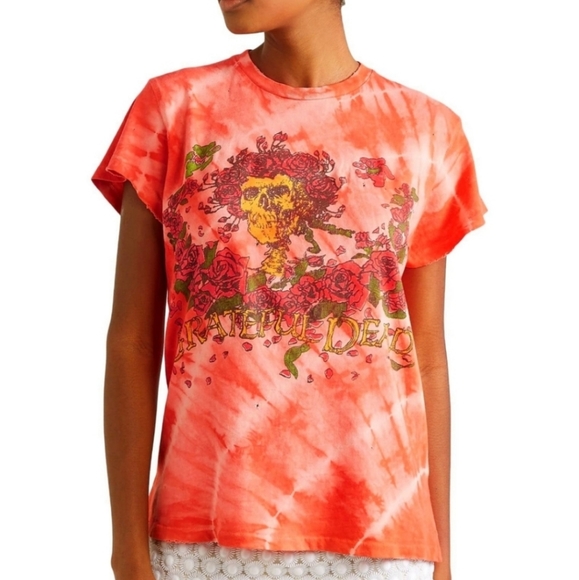 MadeWorn Tops - Madeworn Grateful Dead Distressed Tie Dye Relax T-ShirtSize S Red Orange